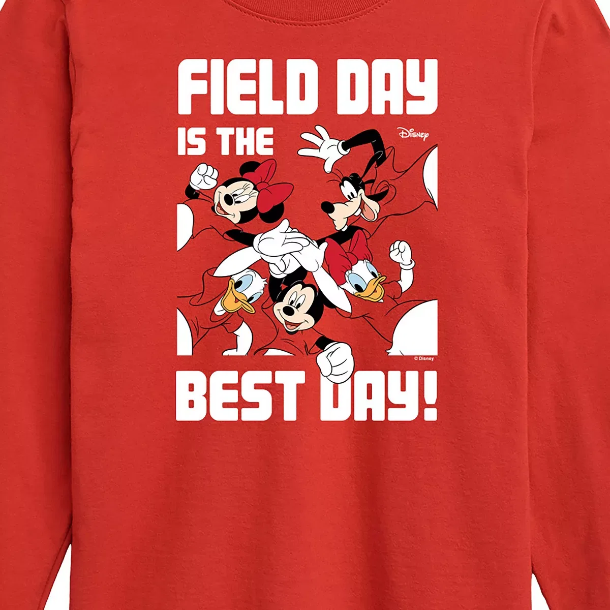Детский лонгслив с принтом Field Day Best Day Disney, Красный — фото 2