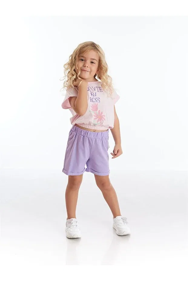 Детские шорты для девочек с принтом Lilac Girls' Shorts Panolino, Lilac