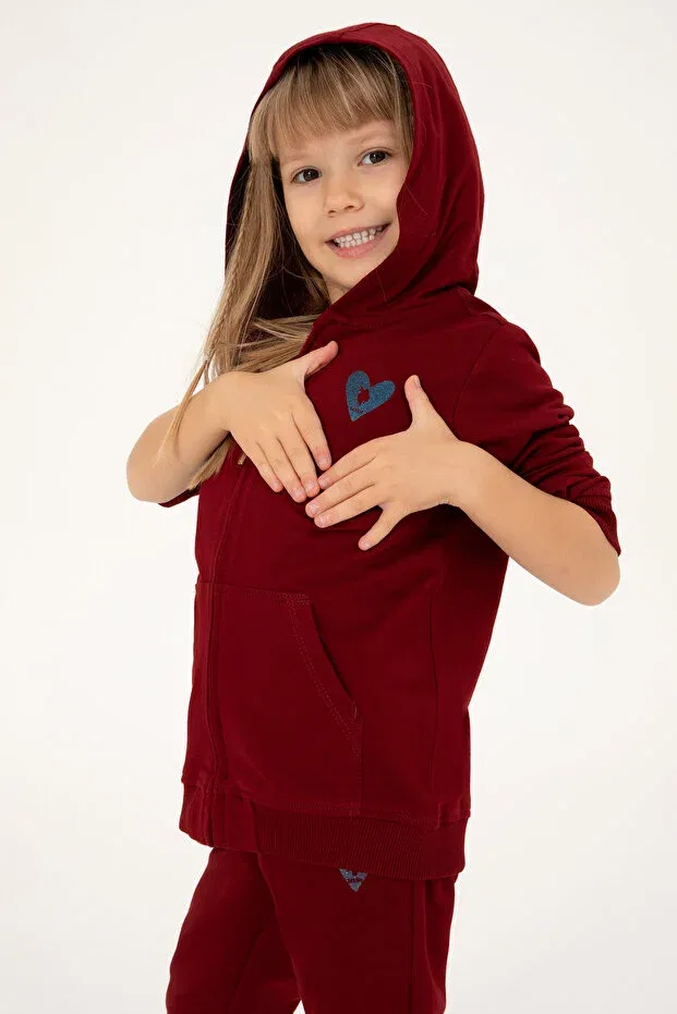 Детские свитшот с капюшоном на молнии U.S. Polo Assn., Burgundy