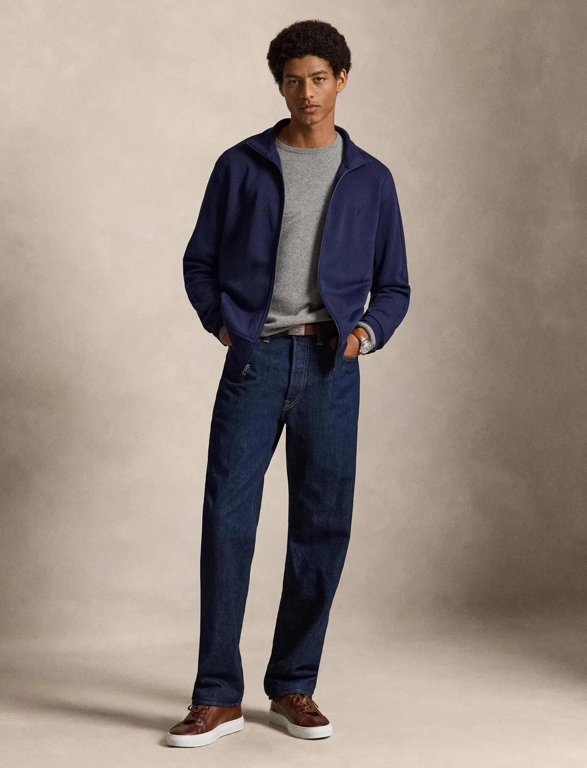 Худи с молнией Polo Ralph Lauren, темно-синий — фото 2