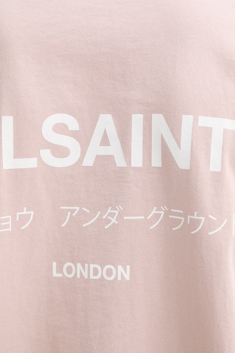 Футболка Allsaints Underground Oversized Crew Neck, светло-розовый/белый — фото 2