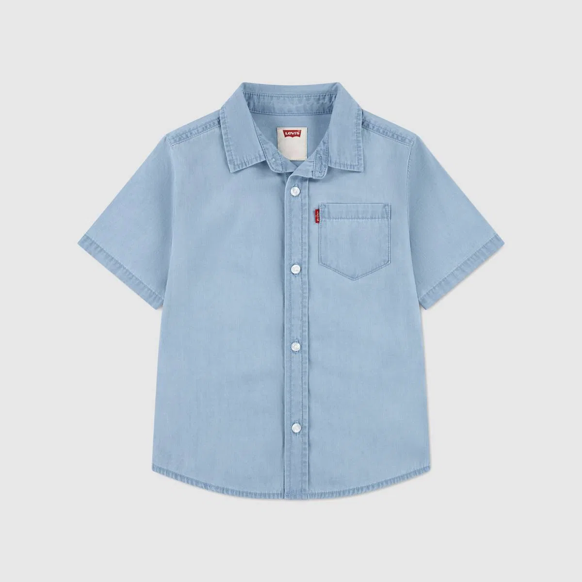 Детская тканая рубашка с коротким рукавом, размеры 2-4 Levi's, Avalon - Light Wash