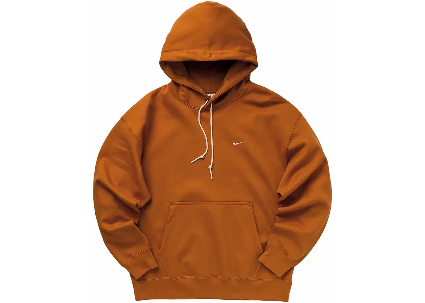 Мужской пуловер-худи на молнии с принтом Nike Solo Swoosh Fleece, Desert Ocre/White