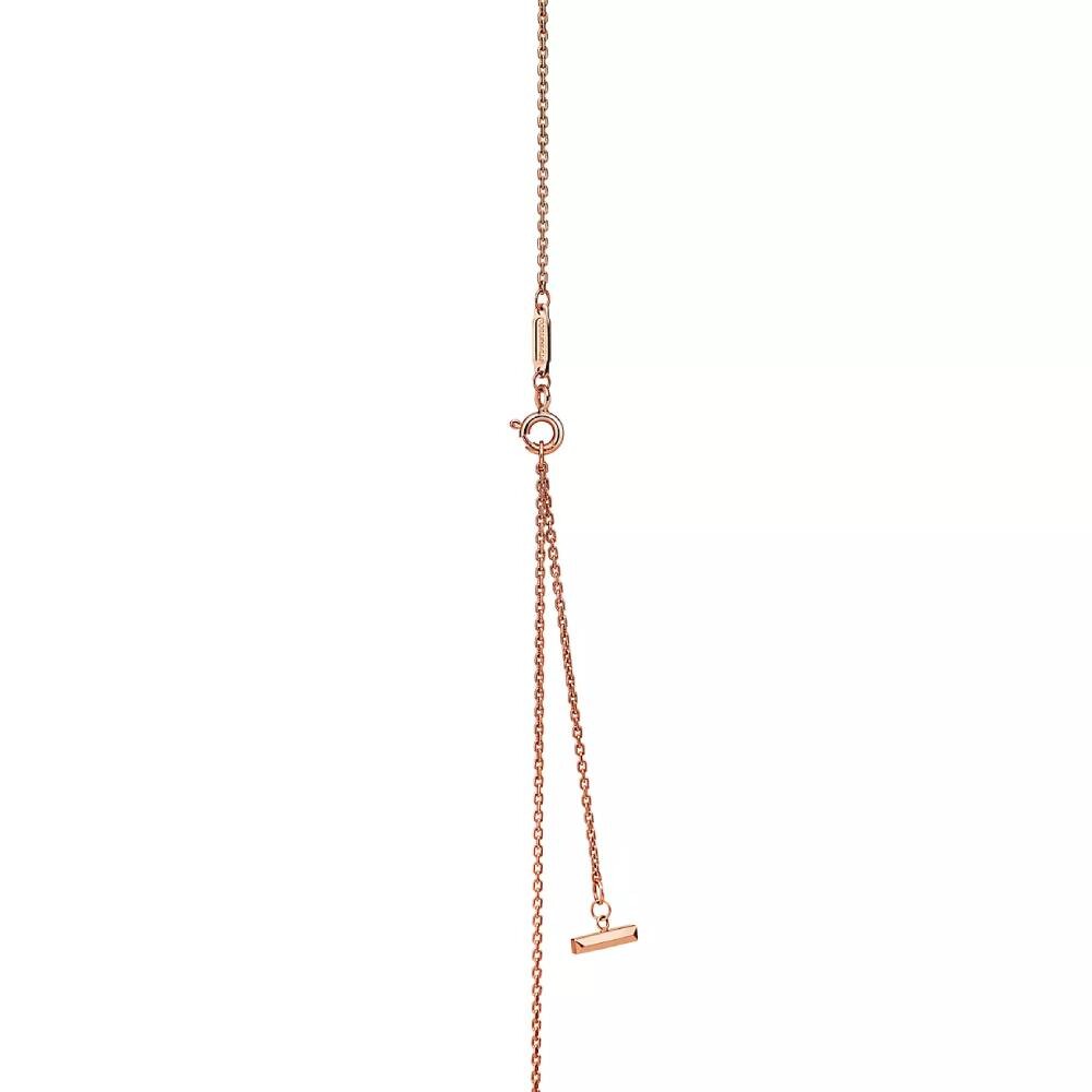 Кулон с цепочкой Tiffany & Co. TI Narrow Circle Pave, розовое золото с бриллиантами — фото 4