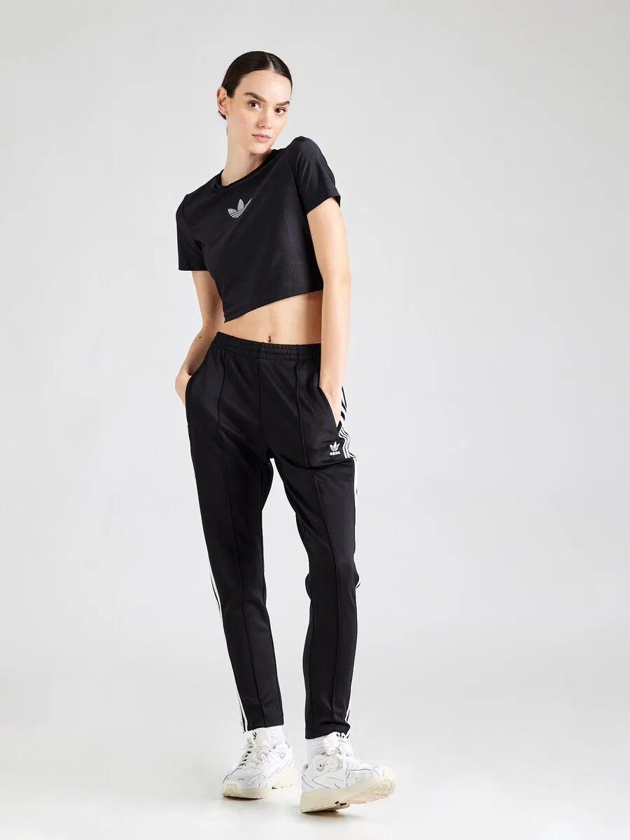 Брюки ADIDAS ORIGINALS Slim fit 'Adicolor' черного цвета — фото 4