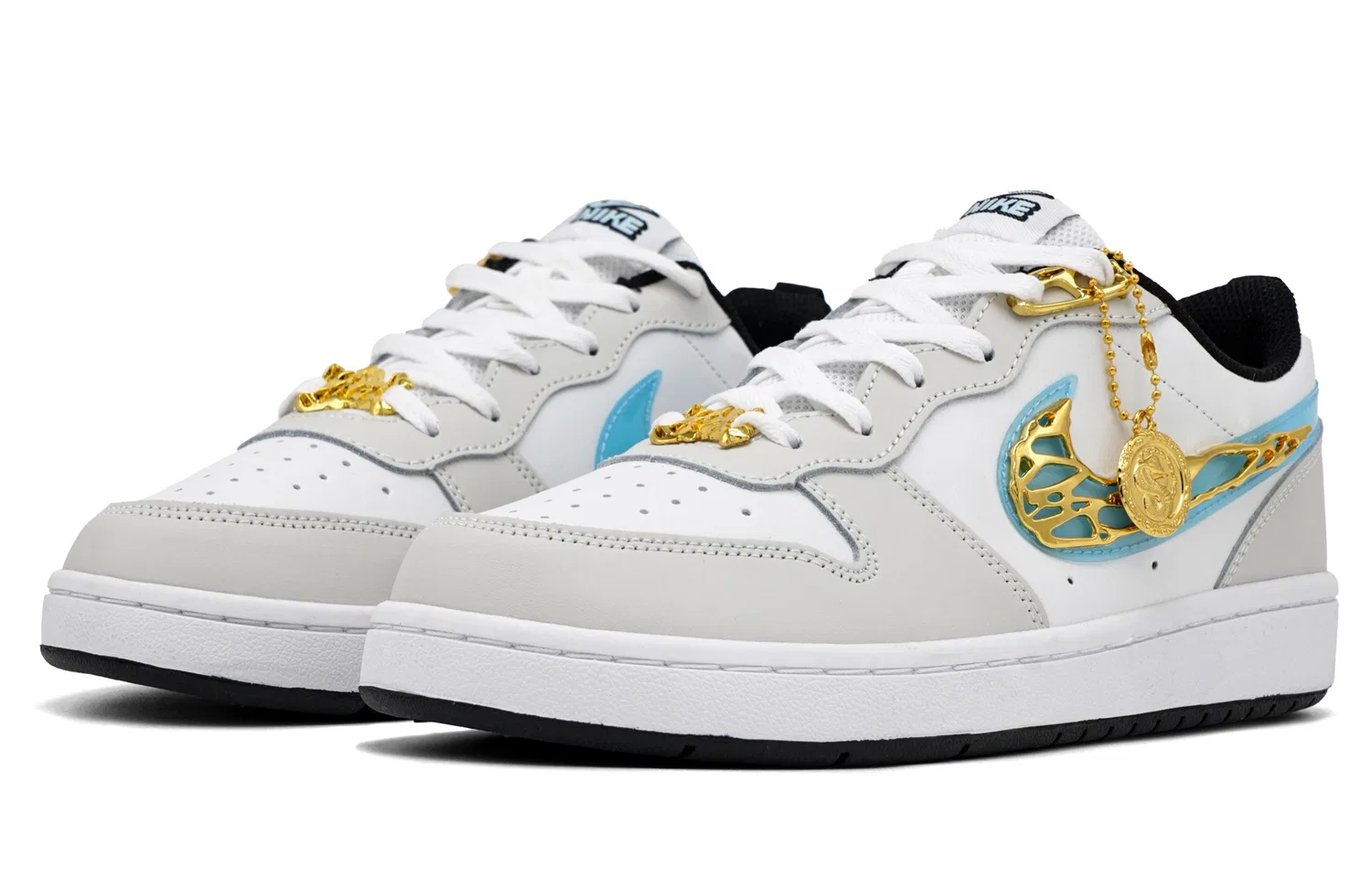 Кроссовки для скейтбординга Court Borough Kids, Nike, White Gold — фото 4