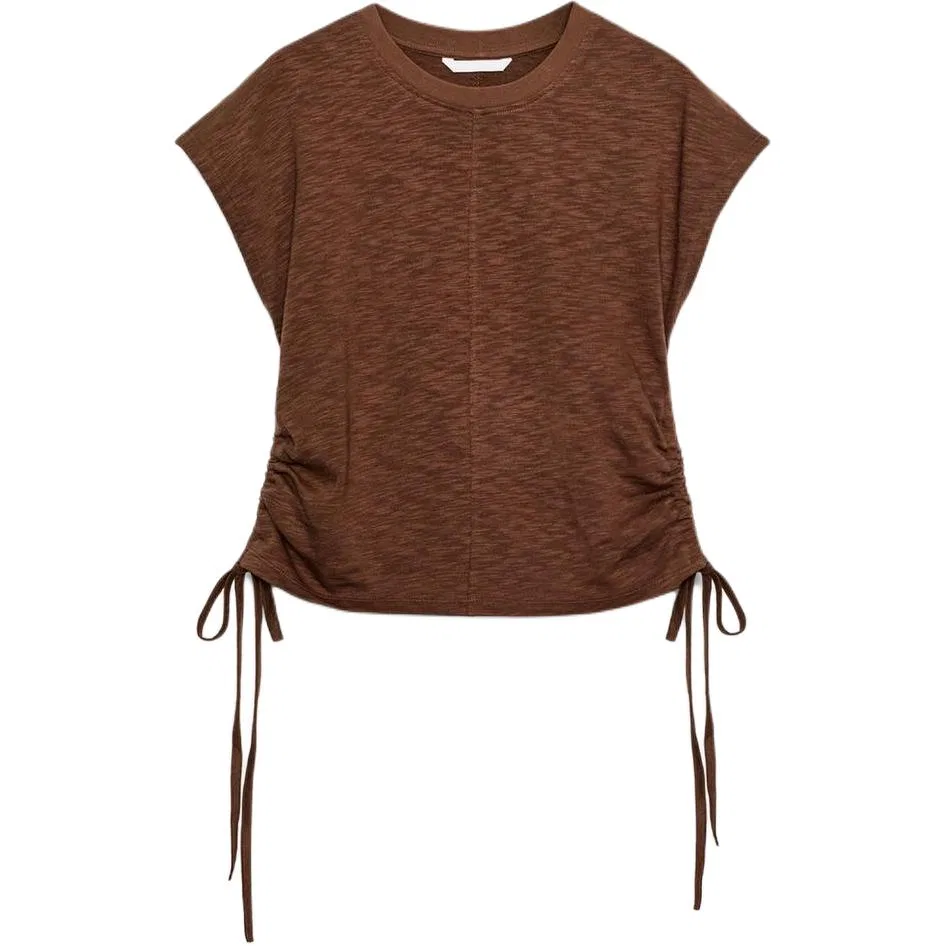 Женская футболка с круглым вырезом Brown ZARA, Brown