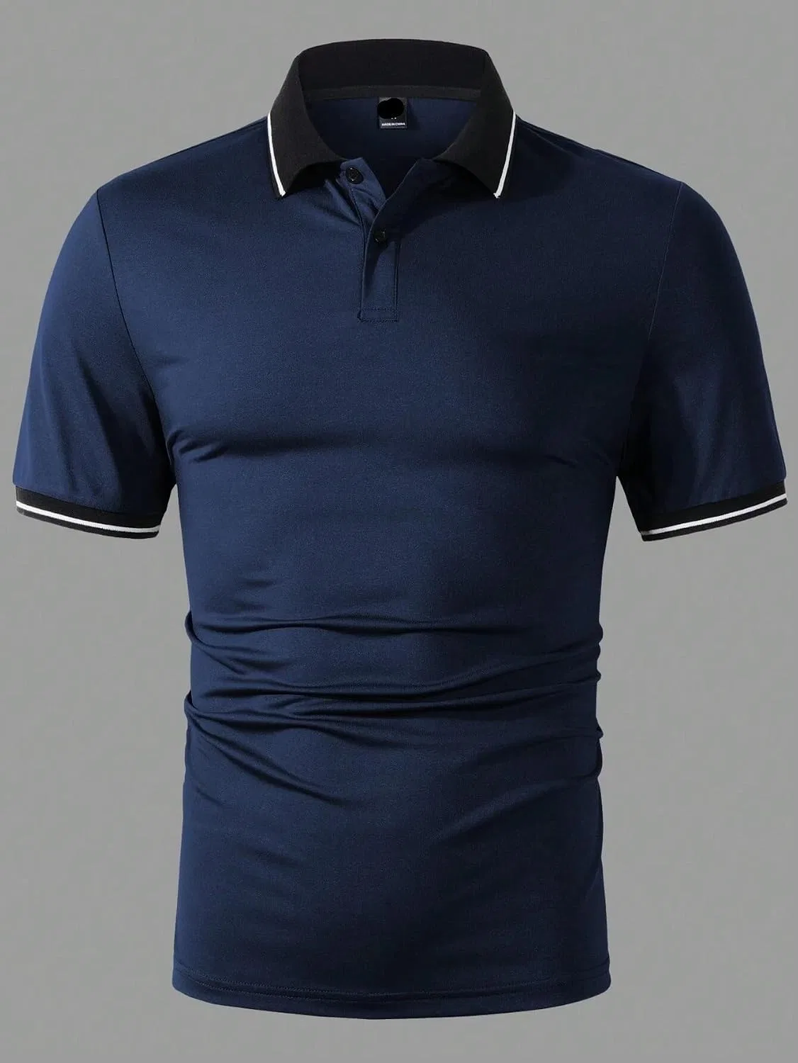 Мужская футболка с коротким рукавом, полосатая отделка, Royal Blue — фото 3