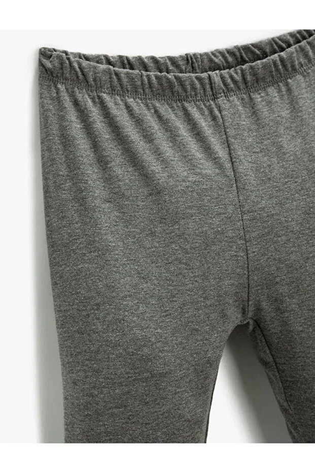 Детские леггинсы для девочек хлопковые Slim fit Koton, Anthracite/931 — фото 3