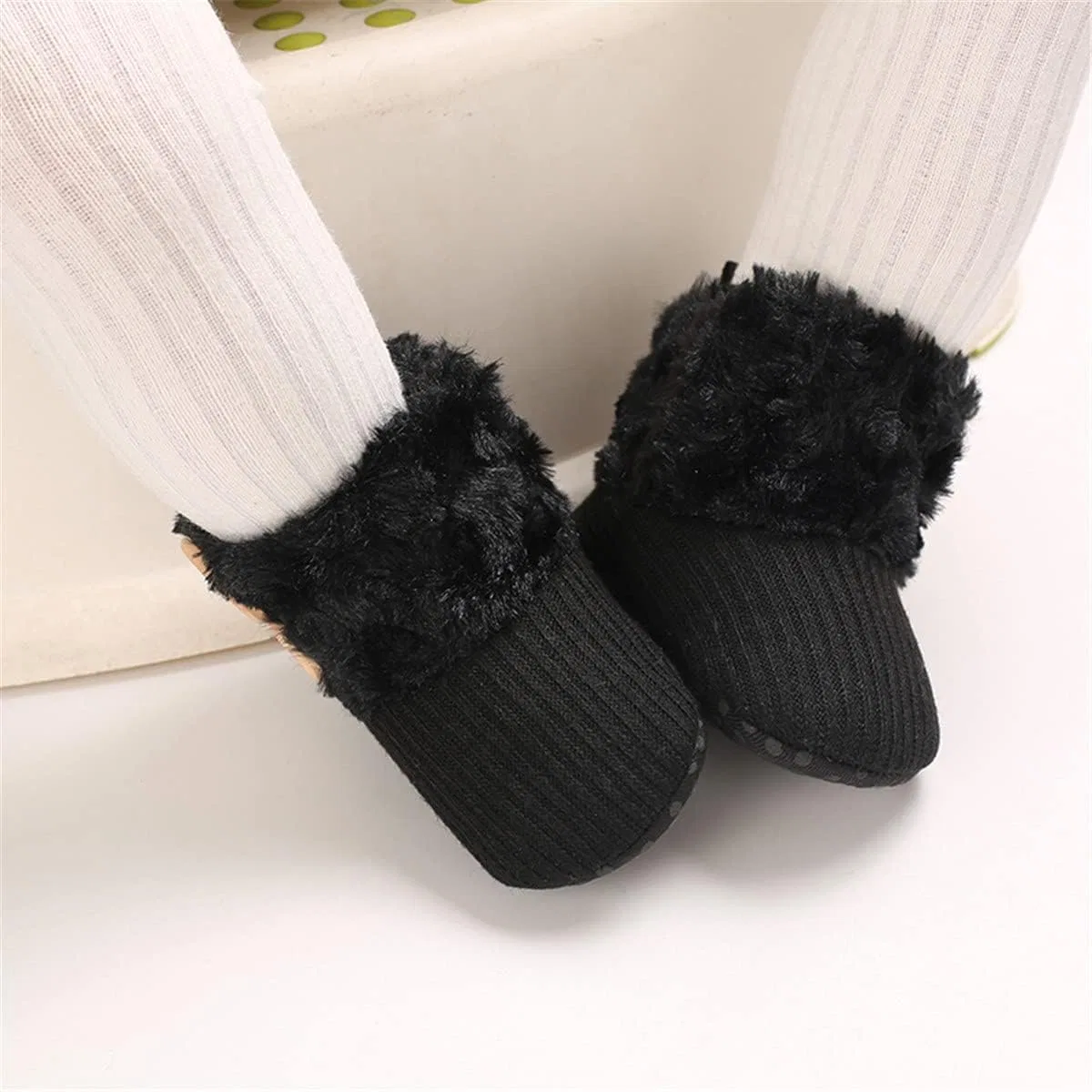 Детские зимние ботинки для девочек с мехом LAFEGEN, Black — фото 3