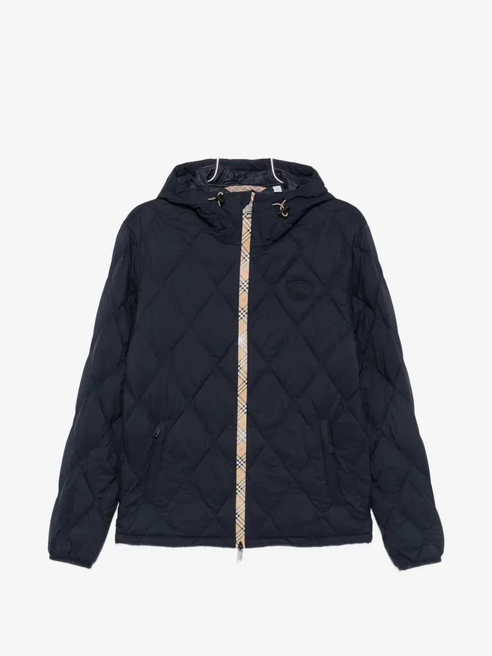 Куртка с капюшоном, прошитая стежками BURBERRY, синий
