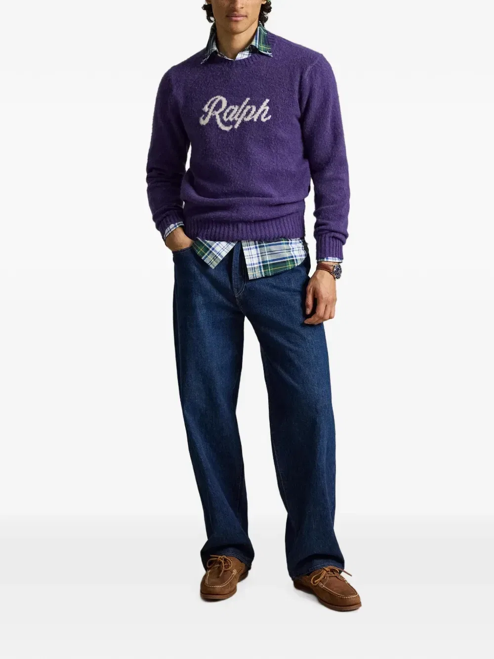 Свитер с логотипом Polo Ralph Lauren, фиолетовый — фото 2