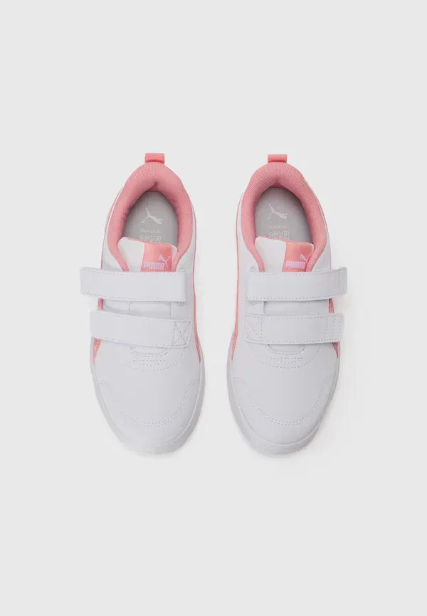 Кроссовки с искусственной кожи Courtflex v3 Puma, White/Pinkscape/Silver-coloured Mist, белый/розовый — фото 4