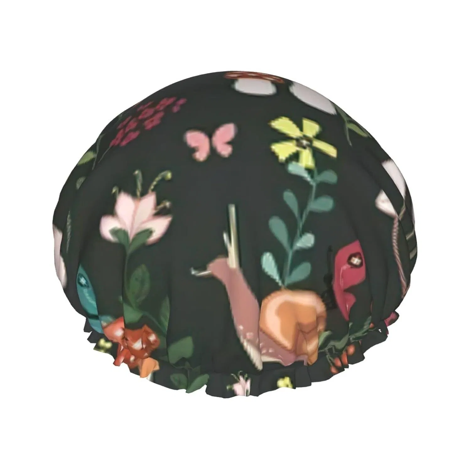 Шапочка для душа Mushroom Snail Butterfly Pattern, Lsjuee, 1 шт, 4.3x10.6 дюйма