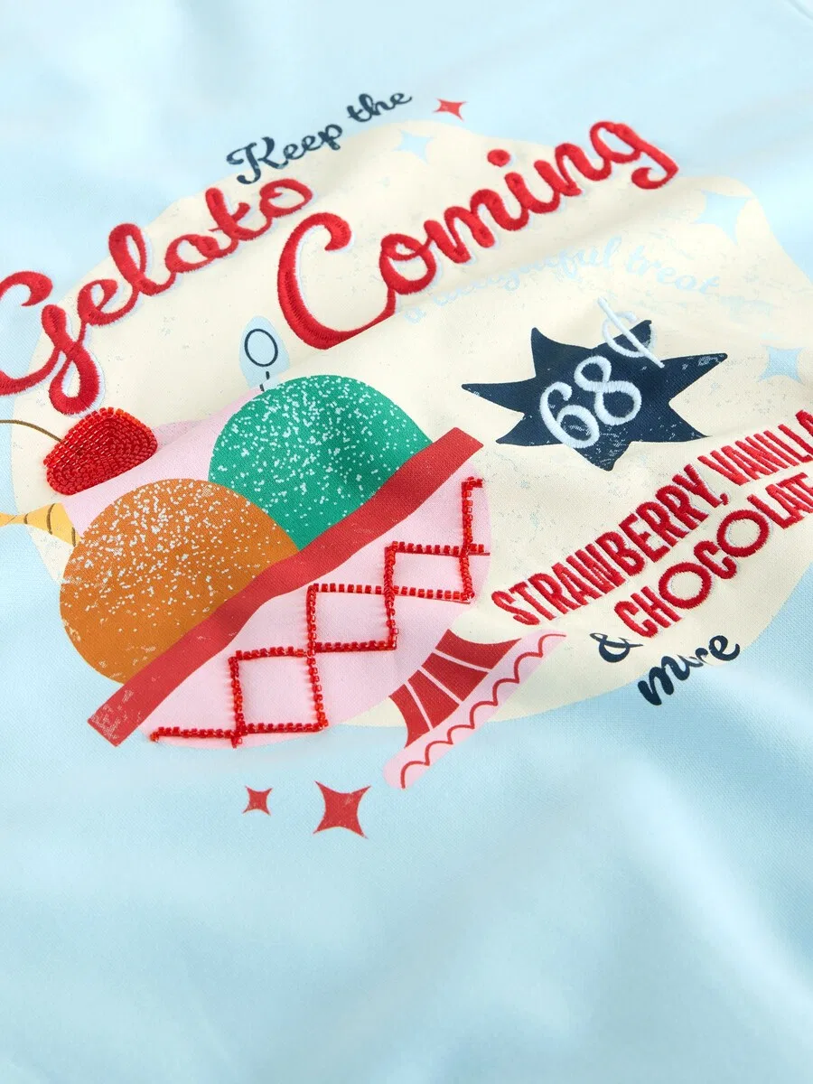 Толстовка Next 'Gelato' небесно-голубого цвета — фото 3