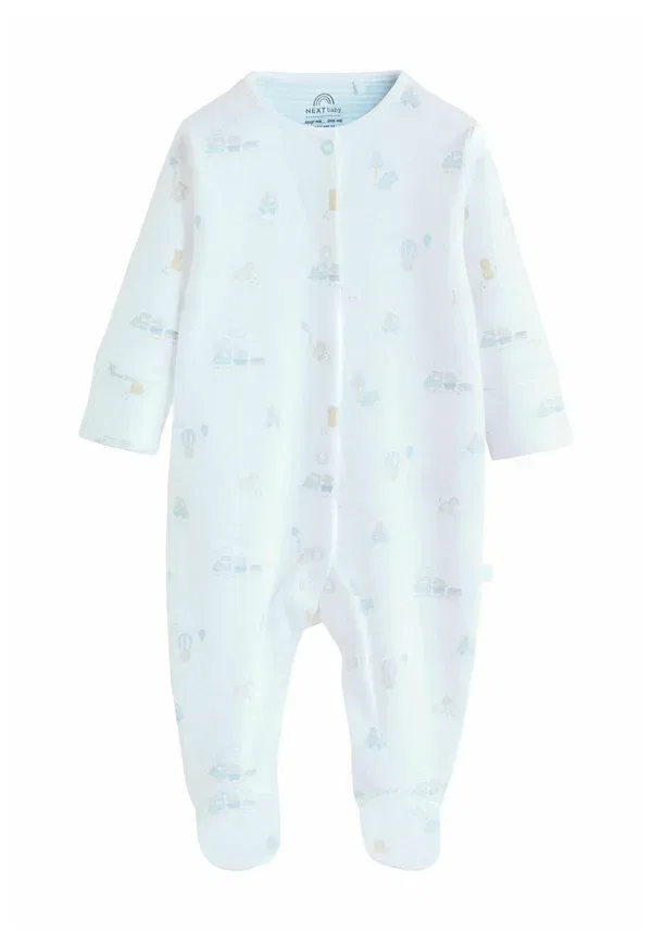 Комплект пижам с принтом Animals Regular fit - 3 pack - sleep suit Next, белый — фото 2