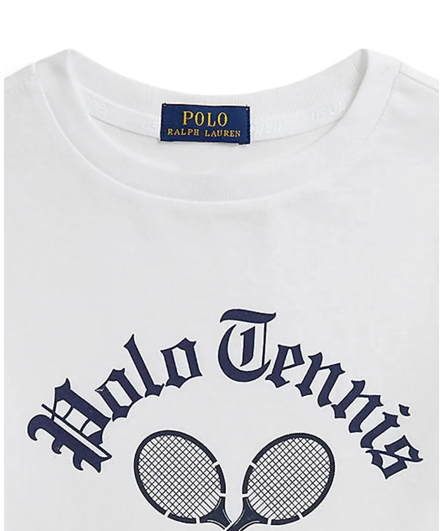 Футболка с коротким рукавом Polo Tennis US Open Polo Ralph Lauren, White — фото 3