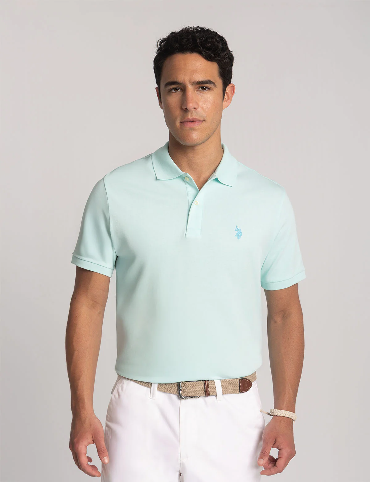 

Футболка-поло U.S. Polo Assn Interlock, светло-бирюзовый