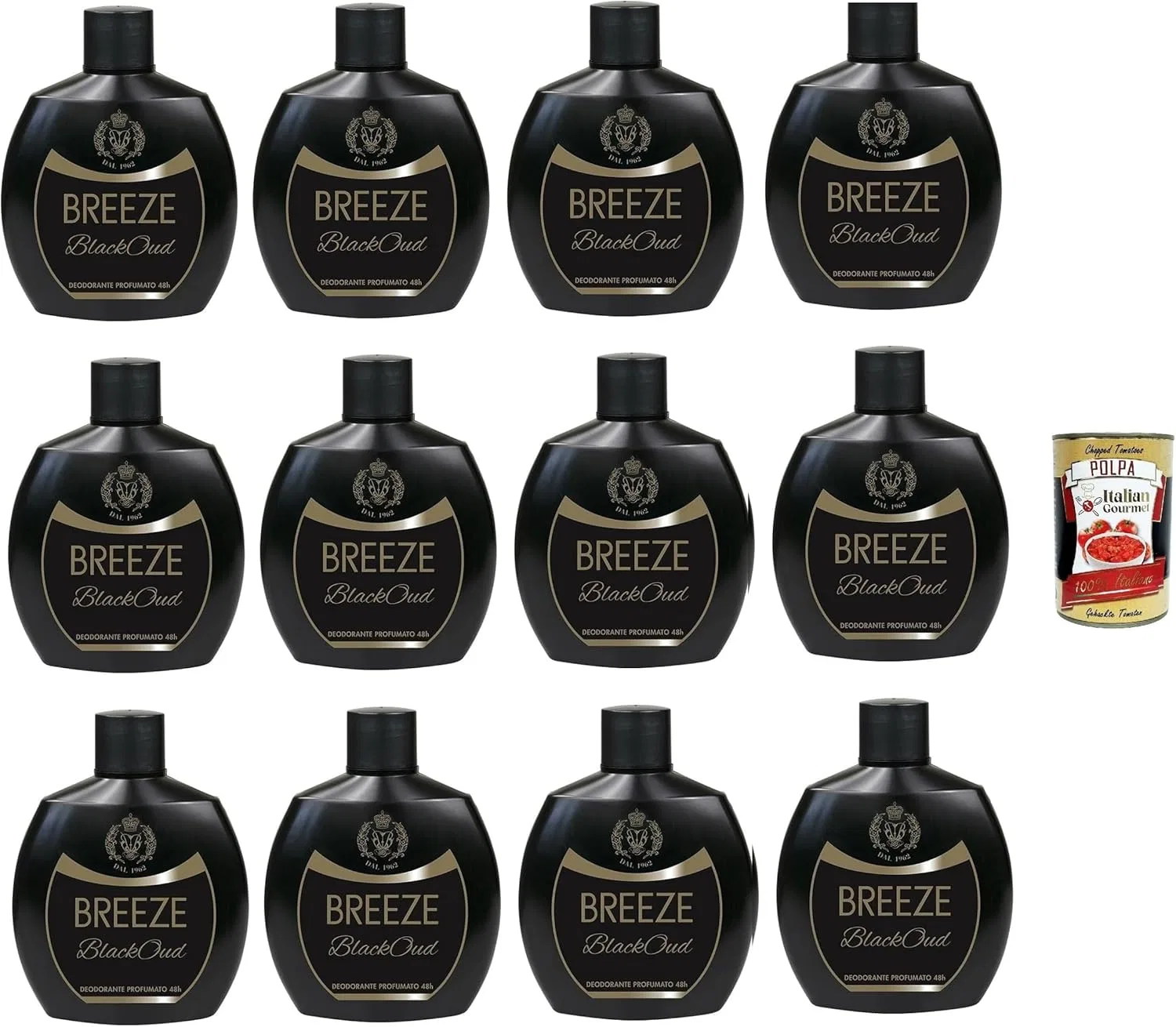 Дезодорант Breeze BlackOud без газа и солей алюминия, 12 x 100 мл + Итальянское гурме полпа 400 г, Italian Gourmet E.R.