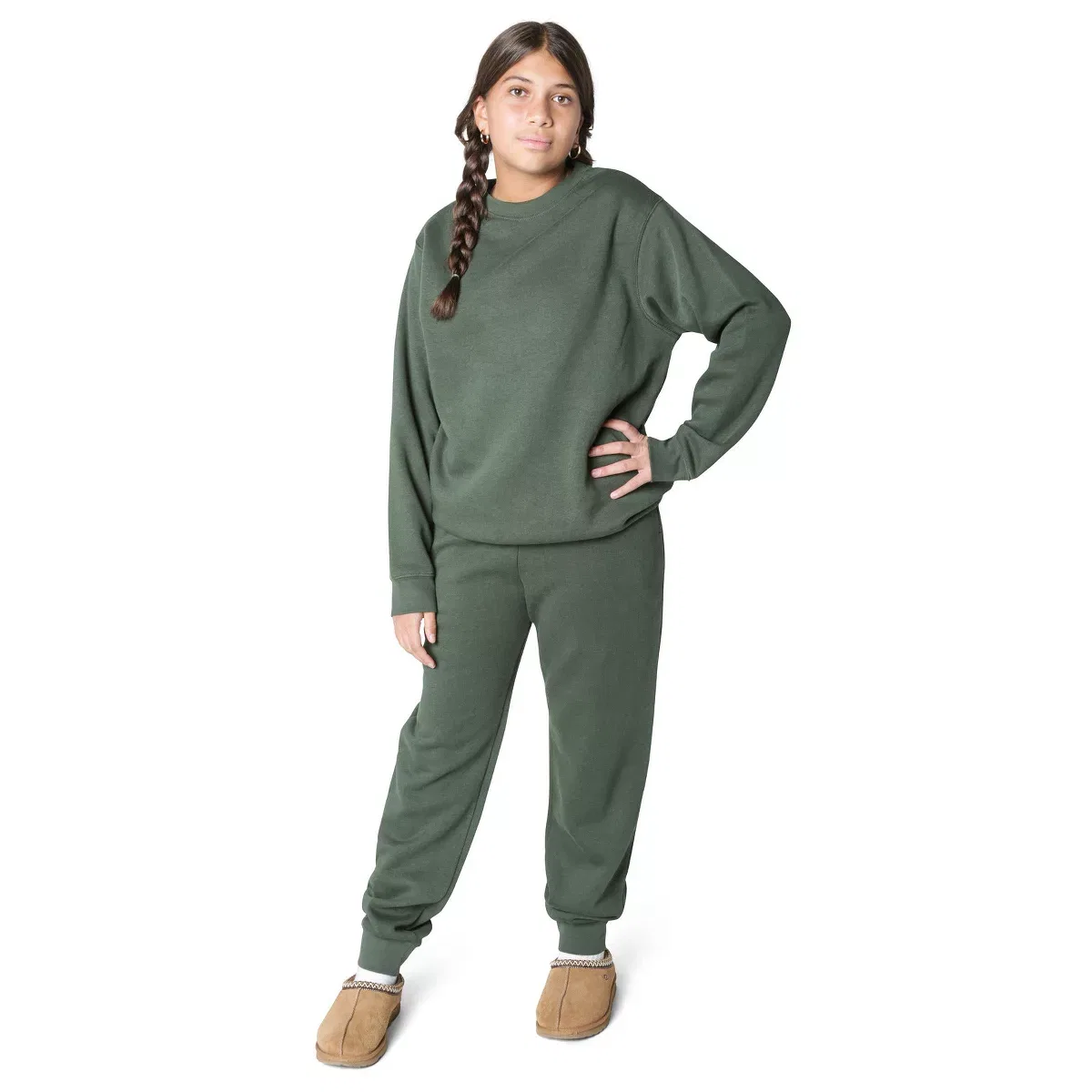 Детский свитшот для девочек с длинным рукавом Everyday Kids, Green — фото 2