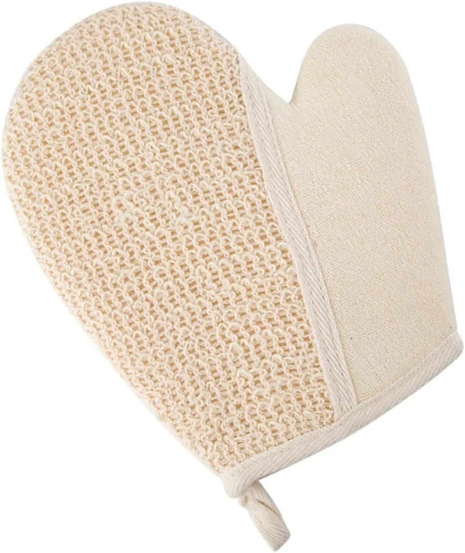 Мочалка для пилинга, 2 шт, лен и хлопок, 21 x 19 x 1 см, Beige Generisch