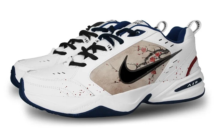 Кастомизированные кроссовки Nike Air Monarch 4 Chunky Sneakers Unisex, черный/белый — фото 3