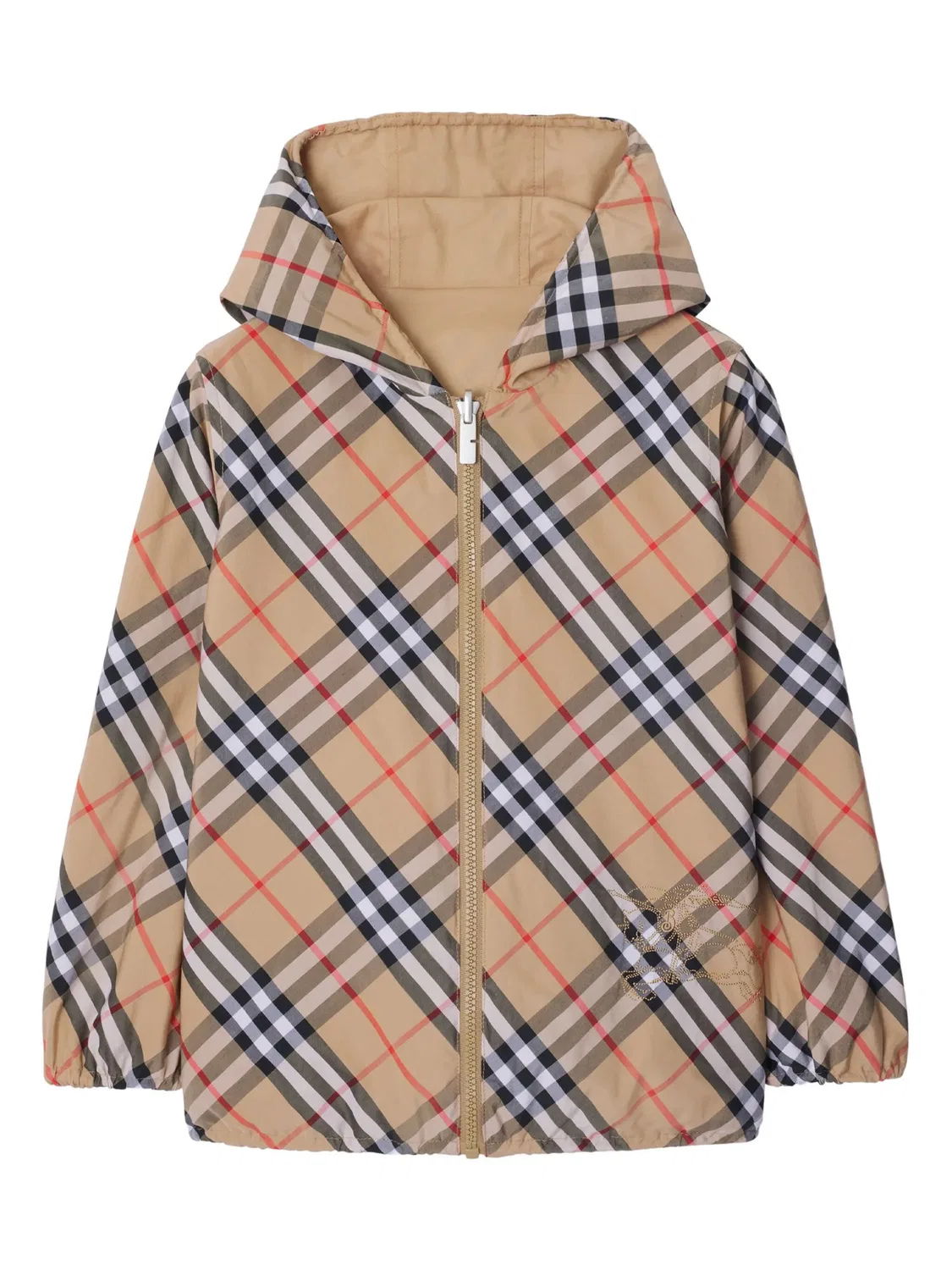 Реверсивная куртка в клетку из хлопка Burberry, песочный бежевый