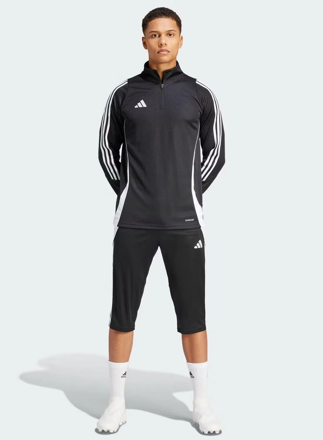 Брюки для футбола с длиной 3/4 Tiro 24 Adidas, черный