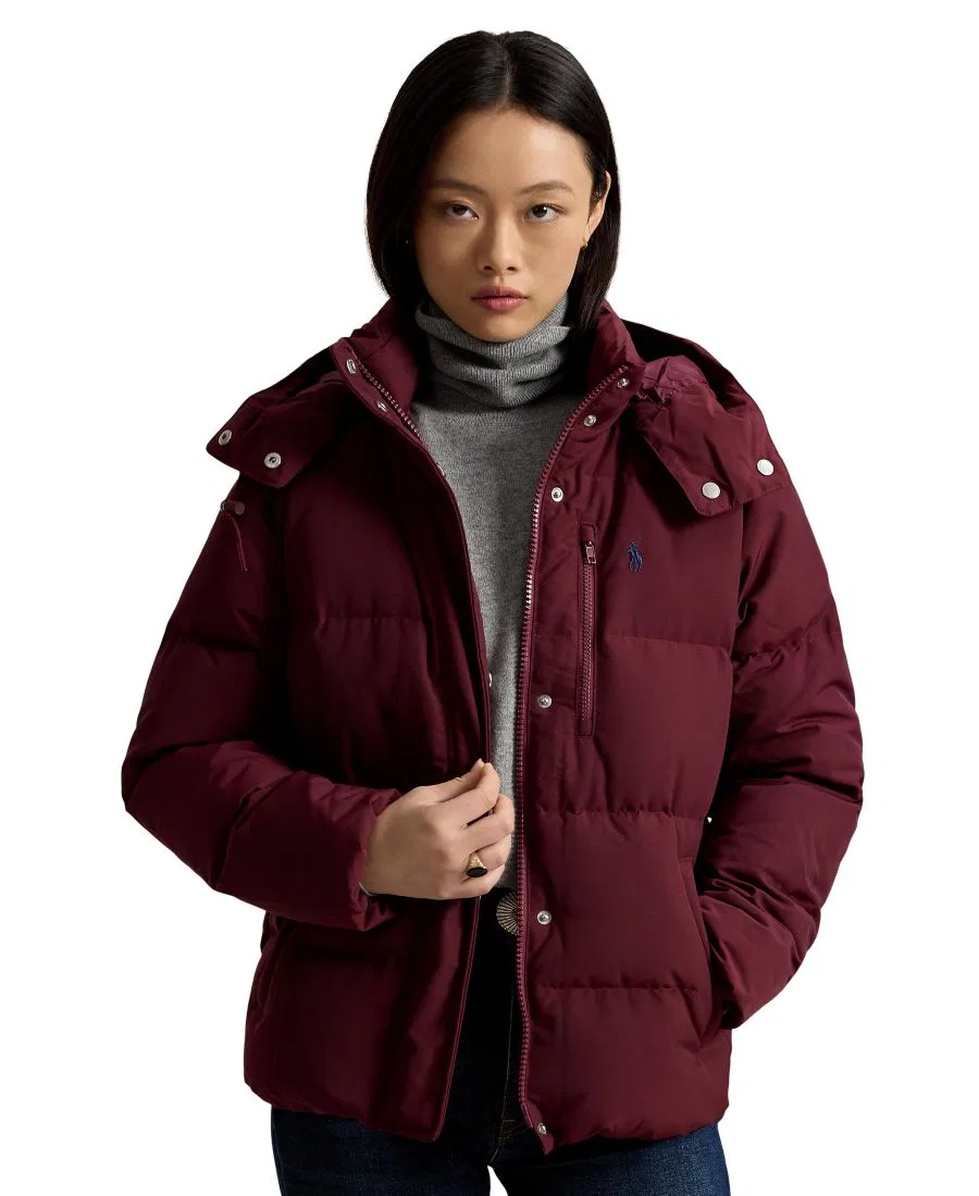 Куртка-пуховик женская с капюшоном, с утеплителем Polo Ralph Lauren, Classic Wine