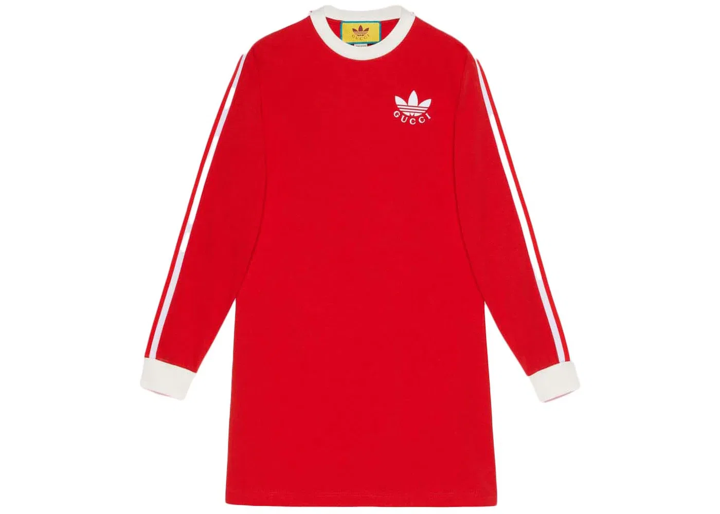 Женское платье-футболка с принтом Gucci x Adidas Gucci, Красный
