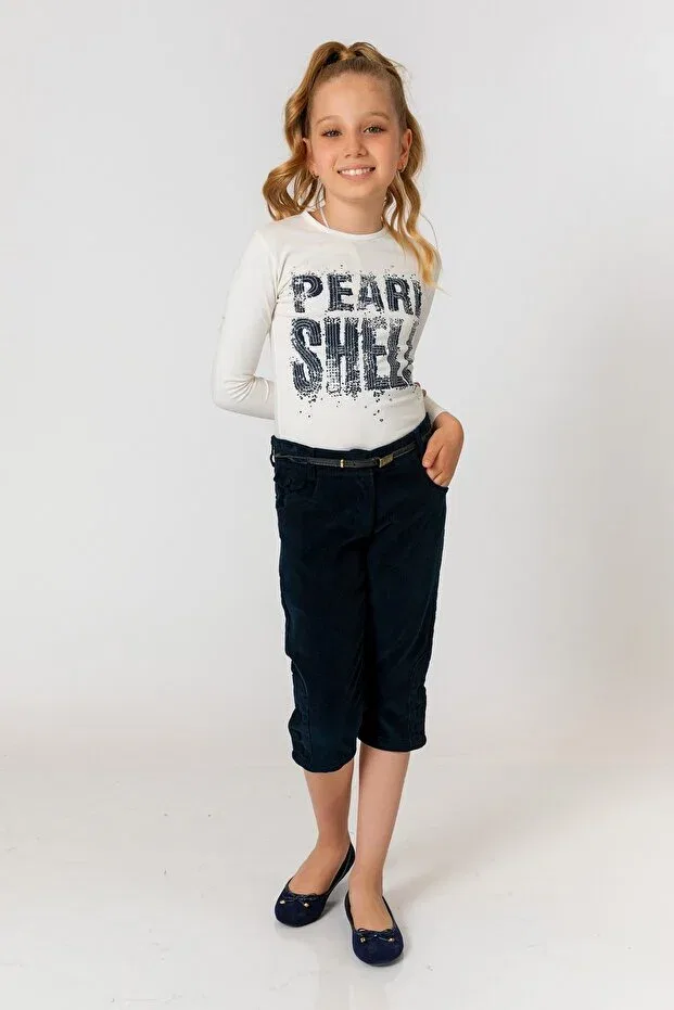 Детские шорты для девочек вельветовые Incity, Navy Blue — фото 3