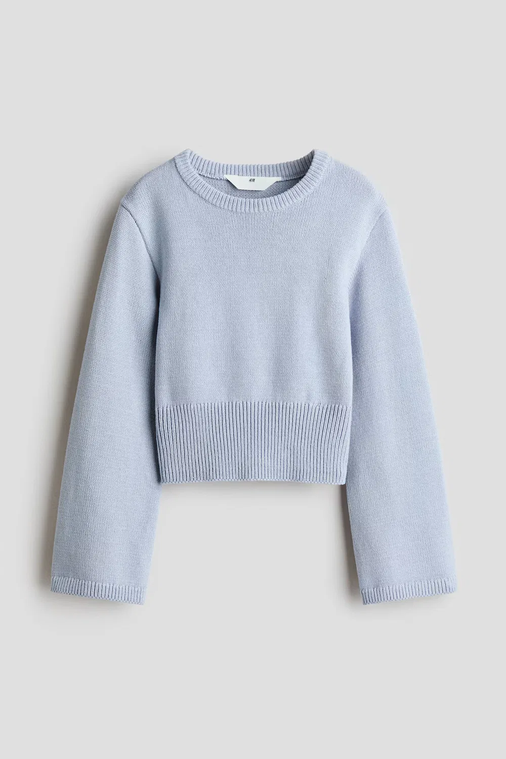 Тонкий вязаный свитер H&M, Helles Mattblau