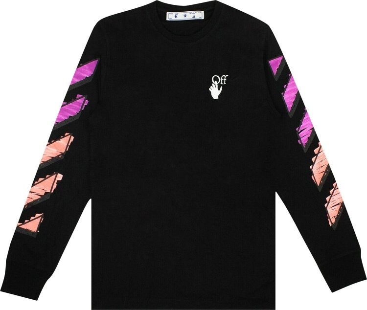 

Футболка Off-White Marker Long-Sleeve Tee 'Black/Fuchsia', черный