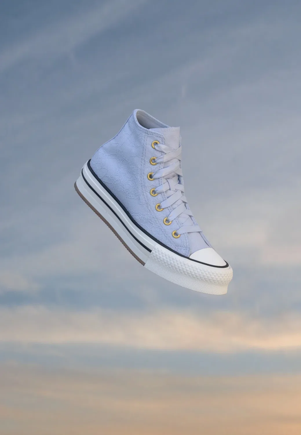 Кроссовки Chuck Taylor All Star Lift Platform Lace унисекс - высокие кроссовки Converse, Almost Lavender/Gold-Coloured