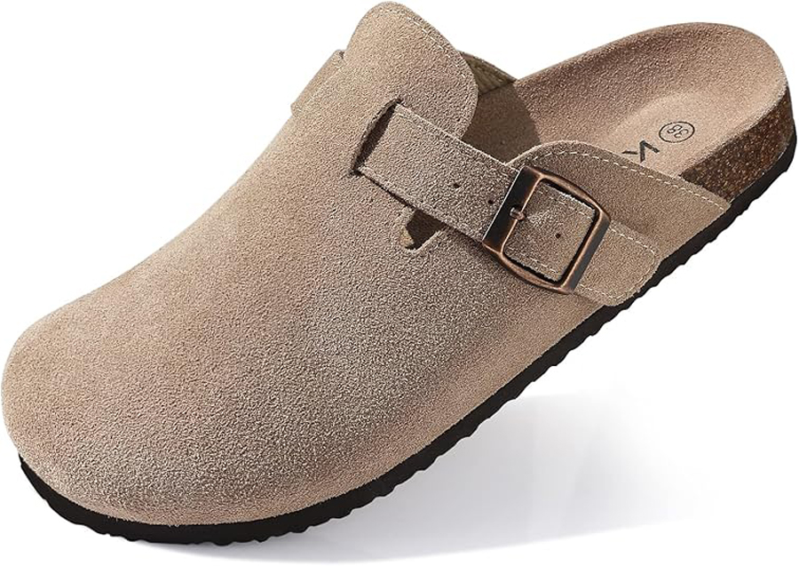Сабо Kidmi Genuine Suede Cork Footbed, темно-серо-коричневый