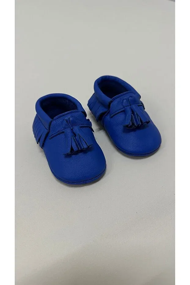 Детские туфли для мальчиков из натуральной кожи Annerüyası, Saks Blue