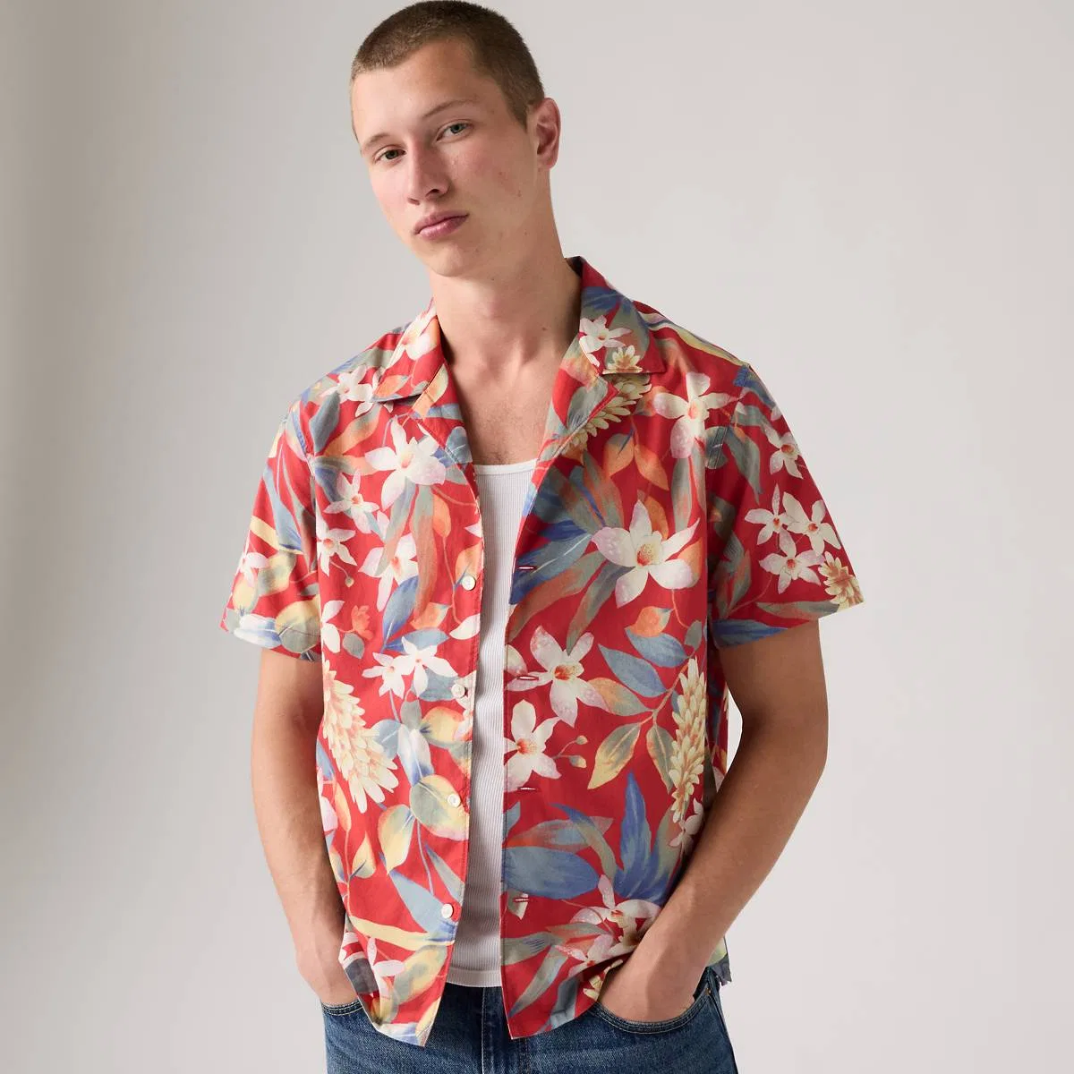 Стандартная походная рубашка «Закат» Levi's, Dallas Floral Print Red - Multi-Color