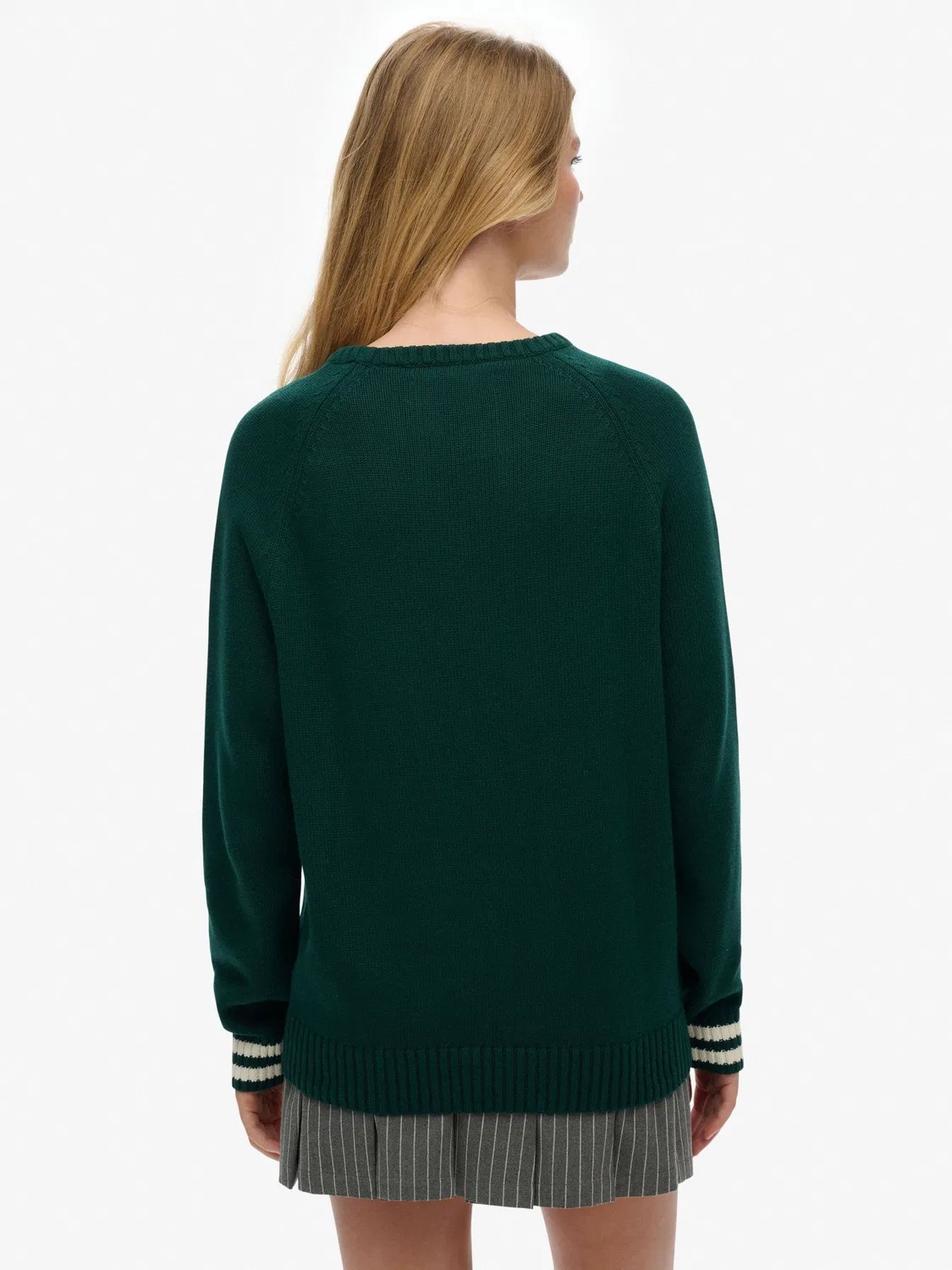 Джемпер с графическим принтом Slouchy Intarsia Graphic Knitted Jumper Superdry, зеленый — фото 4