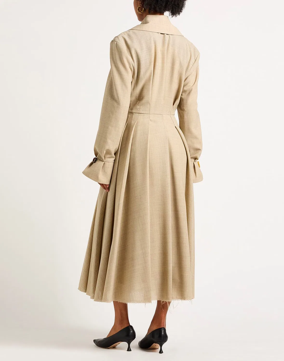 Женское пальто шерстяное Jacquemus, бежевый — фото 3