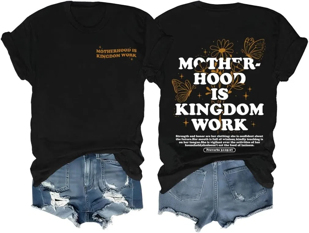 Женская футболка с принтом Letter Print Generic, Black