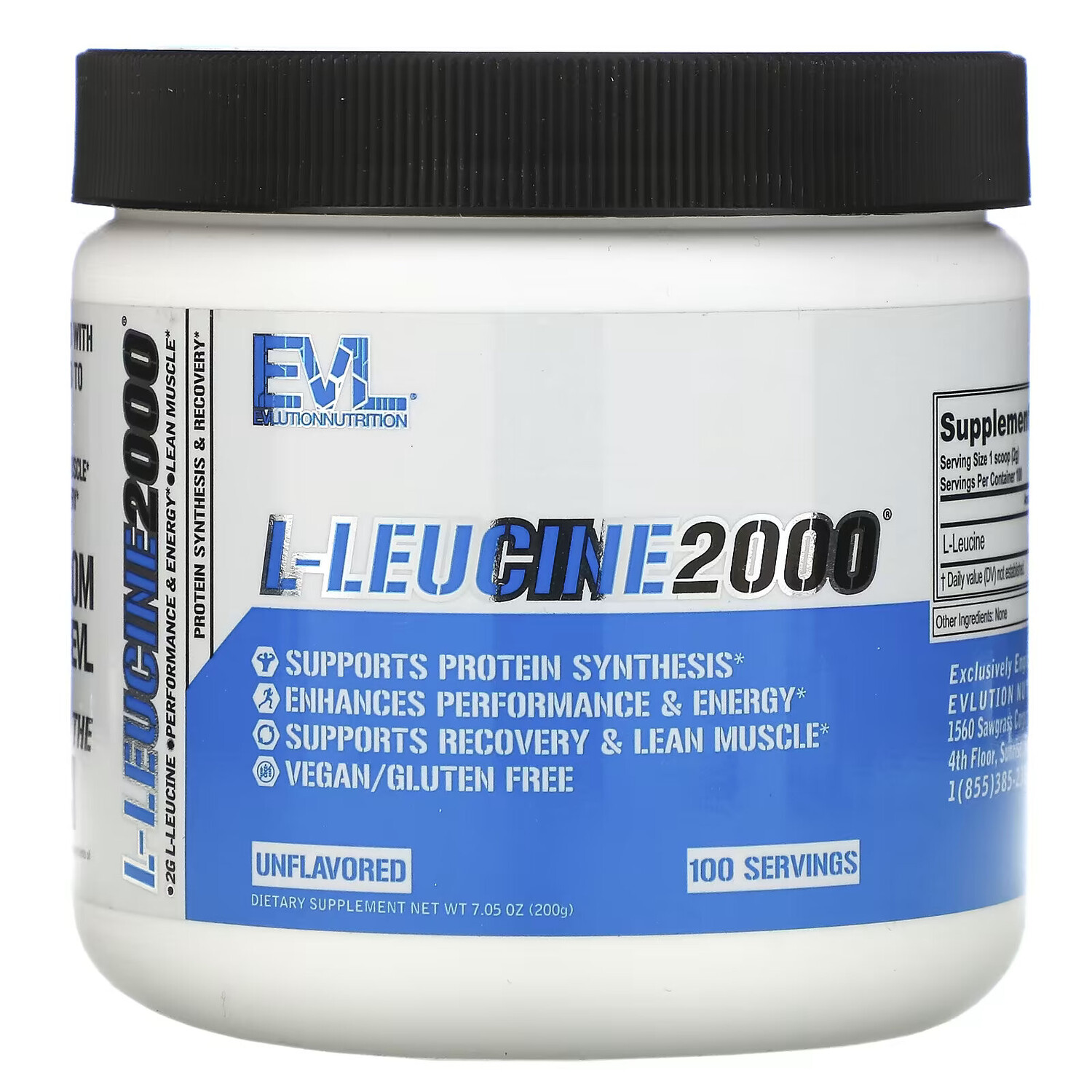

EVLution Nutrition, L-лейцин 2000, без добавок, 200 г (7,05 унции)