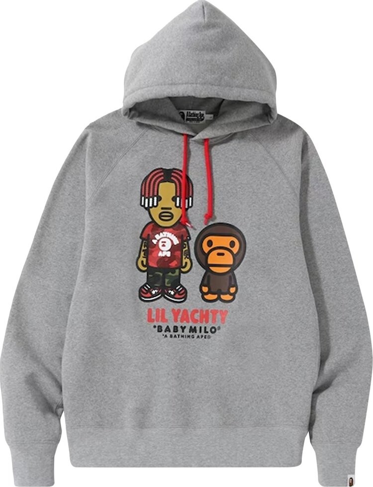 

Худи BAPE Baby Milo x Lil Yachty Pullover Hoodie 'Grey', серый