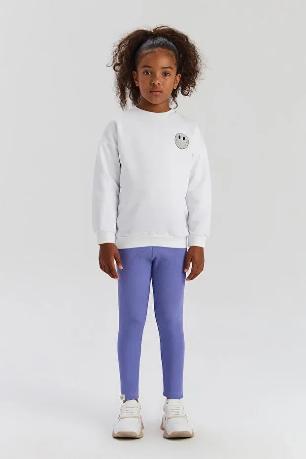 Детские свитшот для девочек хлопковый Tyess Basic, White