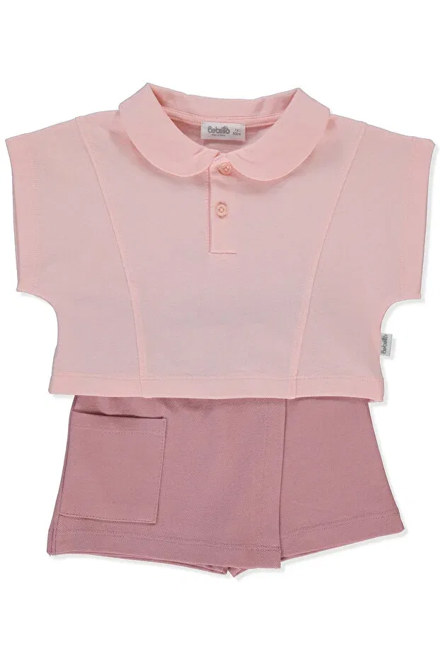Детский комплект для новорожденных хлопковый Pique shorts skirt 2-piece set (colorful moment) Bebetto, Pink