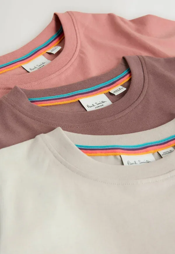 Комплект из 3 футболок с вышивкой Paul Smith Junior, розовый/коричневый — фото 2