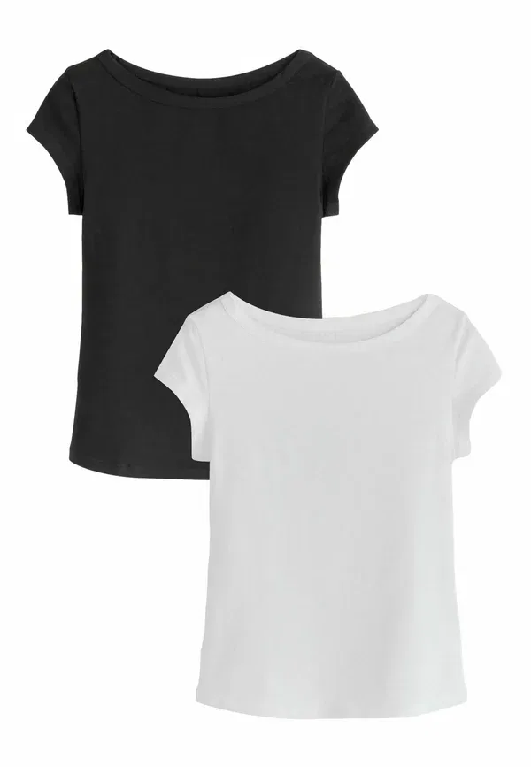 Футболка хлопковая Basic T-shirt Next Black, White, белый/черный