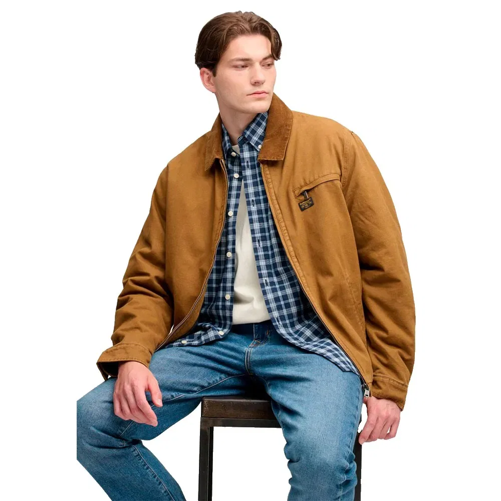 Мужская куртка с воротником-шнурком Workwear Ranch Superdry, Brown — фото 4