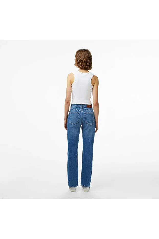 Женские джинсы прямые с высокой посадкой Calvin Klein, Ycc-Blue — фото 2