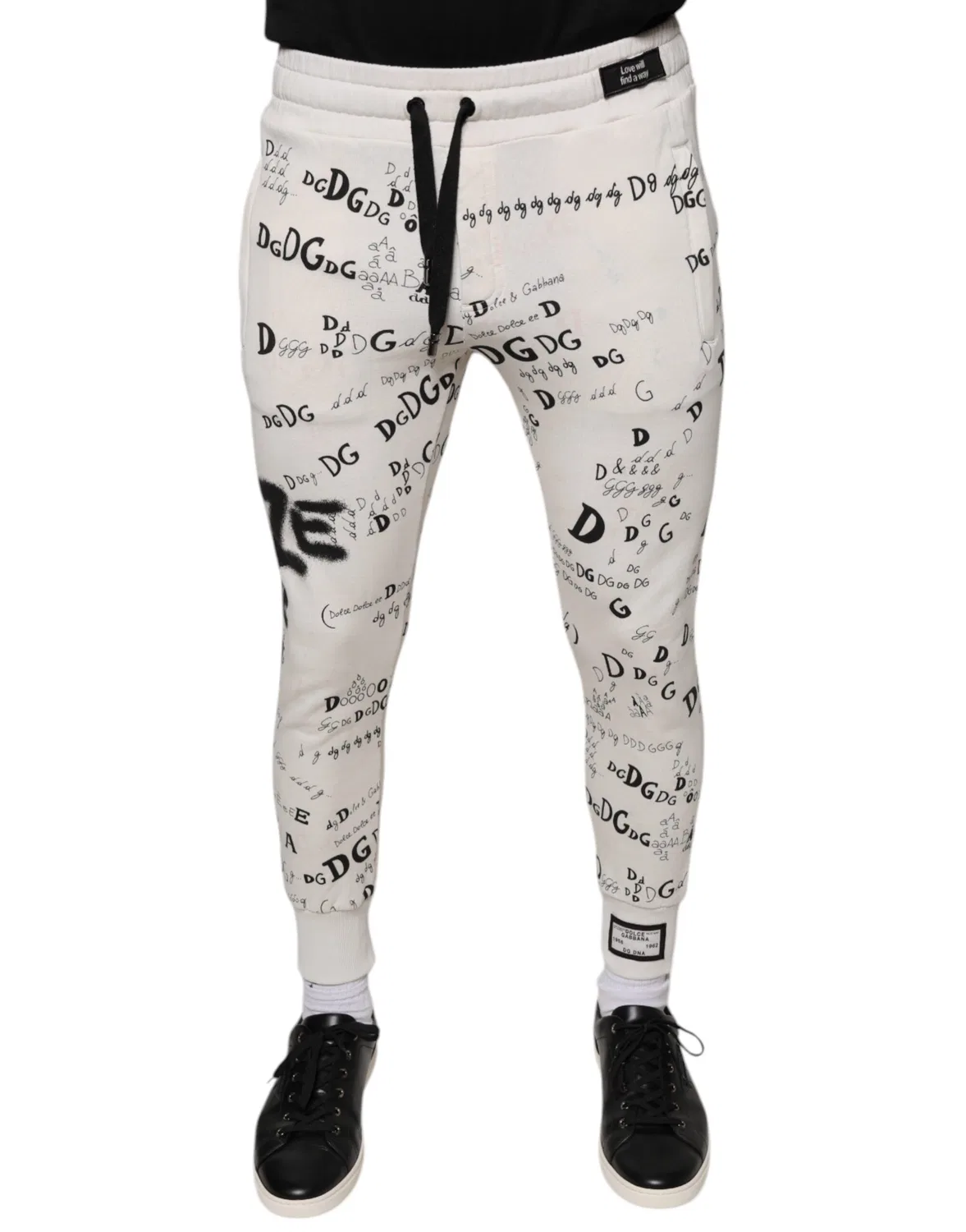 Мужские спортивные брюки с принтом и логотипом Jogger Pants Dolce & Gabbana, White