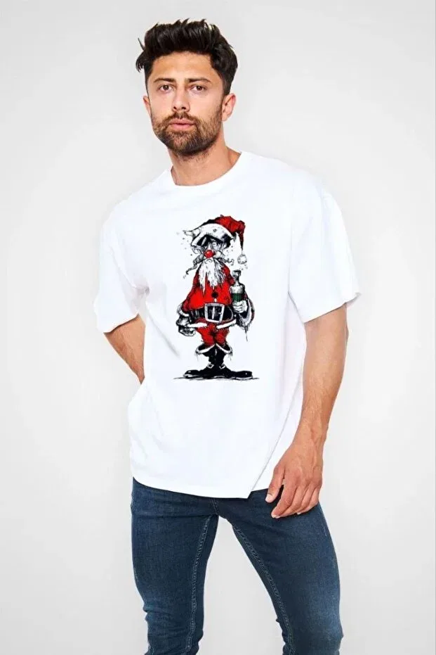 Мужская футболка с коротким рукавом с принтом New Year Printed T-Shirt Vexor, Белый